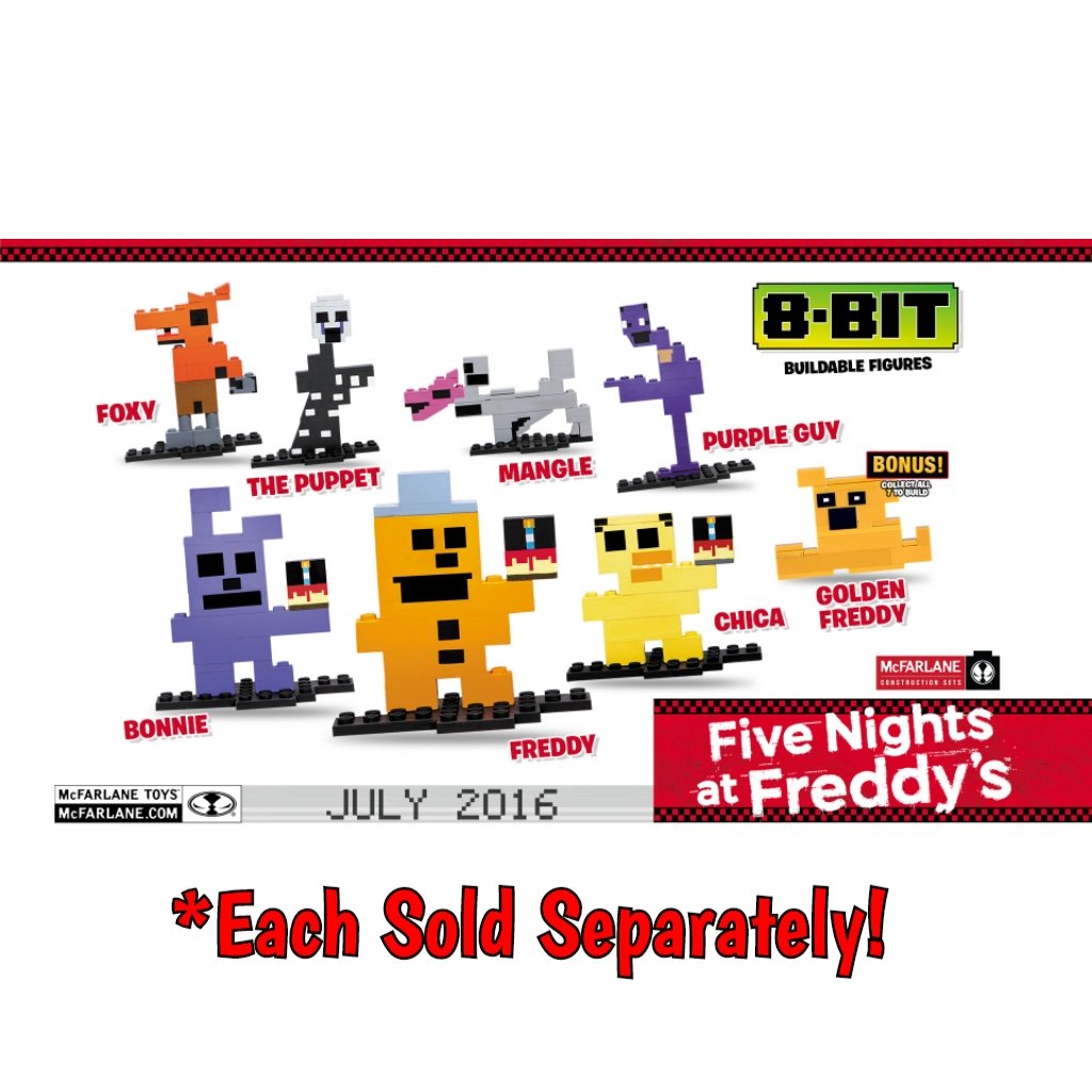 Mcfarlane Toys Five Nights At Freddys Fnaf Purple Guy 8 Bit Buildable Figure Series 1 Set 0858