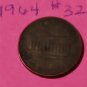 1964 lincoln penny no mint mark coins circulated uncertfied UNITED STATES
