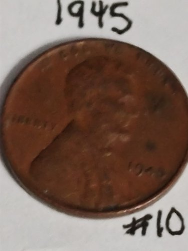 1945 wheat penny no mint mark coins qty only 1