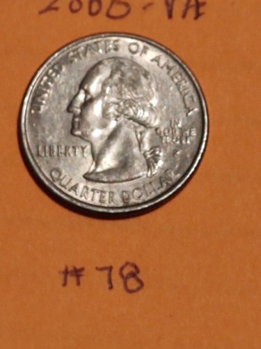 2000 Virginia quarter code p coins United States of America 50 States cerculated