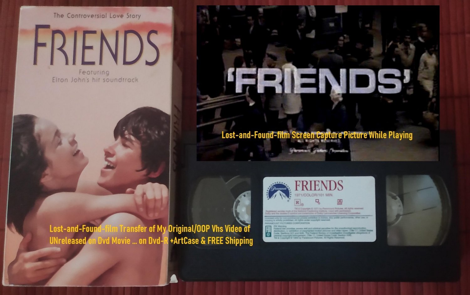 Friends 1971 Movie that has Elton John Soundtrack Dvd R ArtCase