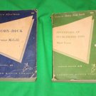 Moby Dick by Herman Melville and Huckleberry Finn by Mark Twain Lot of 2 Literary Classics