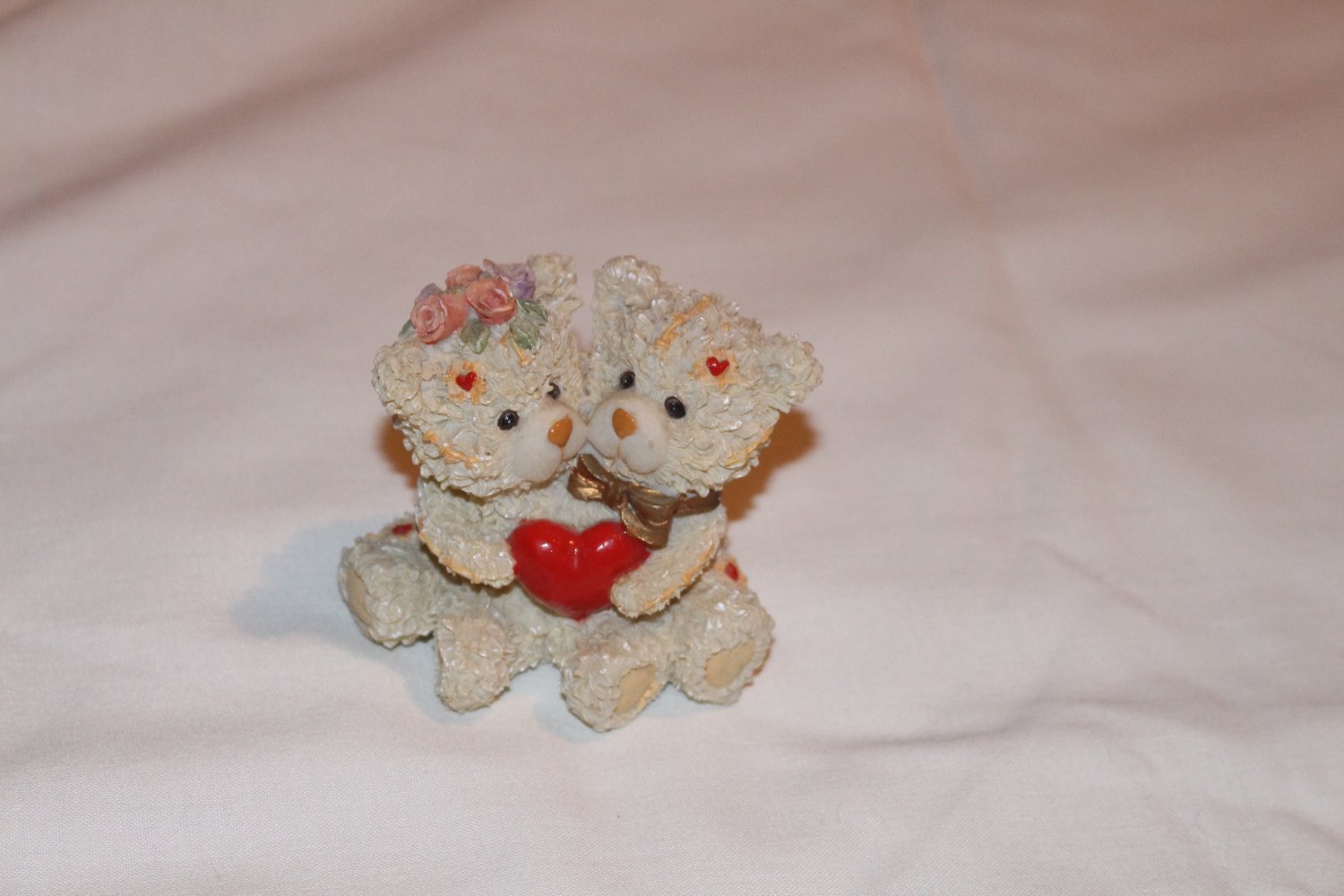 Ceramic Bears Holding a Heart