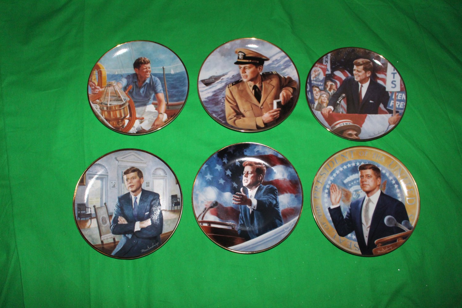 Franklin Mint JFK Collectible Plate Collection Set of 6