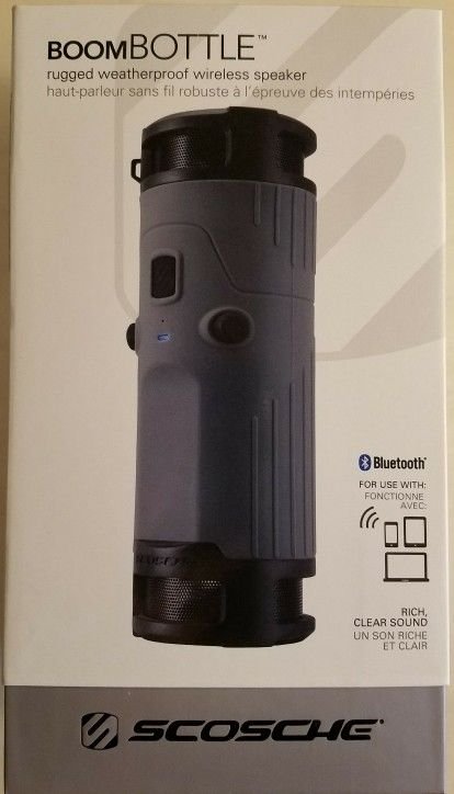 Scosche BoomBottle IP64 Weatherproof Bluetooth Speaker - Gray