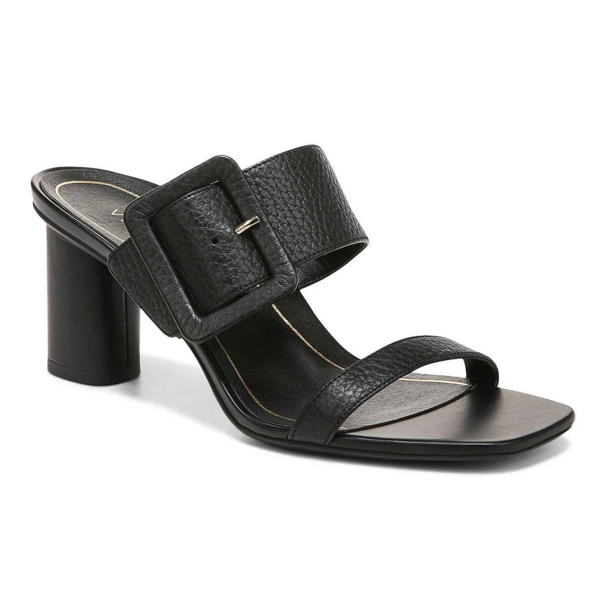 Vionic Brookell Heeled Sandal, Black Leather
