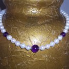 Pearls and Amethyst Necklace and Earrings