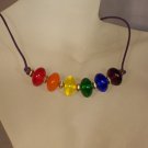 Rainbow disc necklace