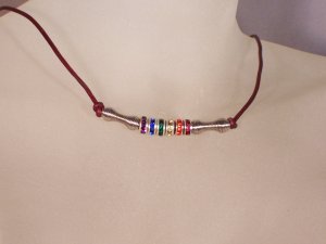 Rainbow crystal rondelle necklace