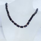 Black glass and vermeil necklace