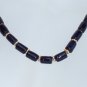 Black glass and vermeil necklace