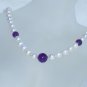 Pearls and Amethyst Necklace and Earrings