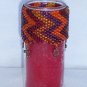 Beaded candle - Sunset red