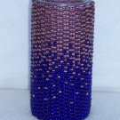 Beaded candle - purple/blue