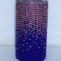 Beaded candle - purple/blue