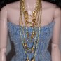 Gold Floss necklaces - 6 pc set - Fashion Doll Jewelry