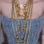 Gold Floss necklaces - 6 pc set - Fashion Doll Jewelry