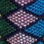 Beaded candle - multi-colored diamonds