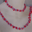 Red Hat jewelry- Coral and amethyst chip set