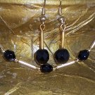 Jet and gold "Tin Cup" style set