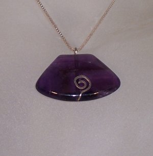 Amethyst  fan pendant