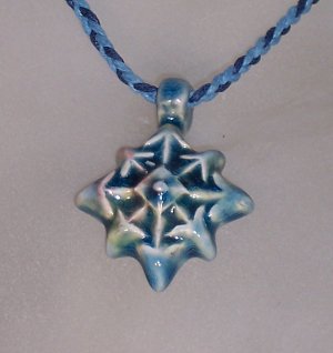 Blue ceramic pendant- Compass points