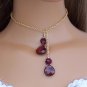 Garnet drop lariat necklace- Fashion Doll Jewelry