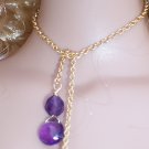 Amethyst drops lariat necklace- Fashion Doll Jewelry