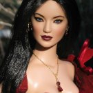 Garnet drop lariat necklace- Fashion Doll Jewelry