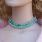 Green stone 2 row choker - Fashion Doll Jewelry