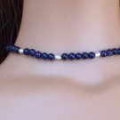 Blue goldstone and silver necklace - Fashion Doll Jewelry