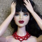 Red netted collar - Fashion Doll Jewelry