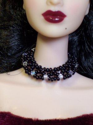 Black netted collar - Fashion Doll Jewelry