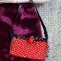Tomato Red beaded purse - Fashion Doll Accessories