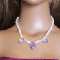 Amethyst leaves and pearls, large- Fashion Doll Jewelry