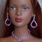 Lavender cat's eye set - Fashion Doll Jewelry