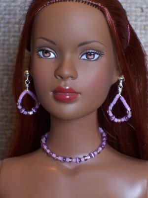 Lavender cat's eye set - Fashion Doll Jewelry