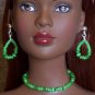 Green cat's eye set- Fashion Doll Jewelry