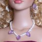 Amethyst leaves and pearls, large- Fashion Doll Jewelry