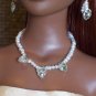 Carved Aquamarine leaves and pearls - Fashion Doll Jewelry