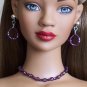 Amethyst glass bead jewelry set - Fashion Doll Jewelry