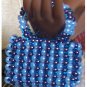 Blue stripe beaded purse - Fashion Doll Accessories