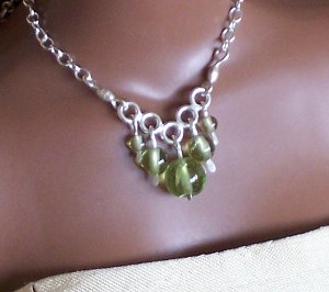 Graduated peridot and sterling - Fashion Doll Jewelry