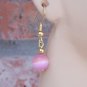 Cat's eye "Tin Cup" style set- Gold and pink