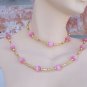 Cat's eye "Tin Cup" style set- Gold and pink