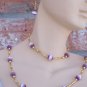 Cat's eye "Tin Cup" style set - Gold and purple