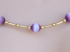 Cat's eye "Tin Cup" style set - Gold and purple