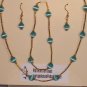 Cat's eye "Tin Cup" style set - Gold and teal