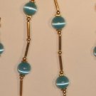 Cat's eye "Tin Cup" style set - Gold and teal