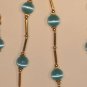 Cat's eye "Tin Cup" style set - Gold and teal